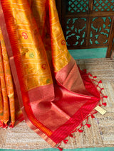 Yellow Chanderi saree - PBR66