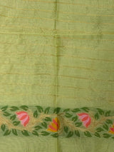 Pastal green Chanderi silk cotton Jamdani woven saree- PBRJ28