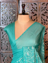 Aqua Blue Kotta silk saree - PBR70A