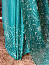 Aqua Blue Kotta silk saree - PBR70A