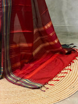 Deep maroon Semi banarasi silksaree -PFAZ12F