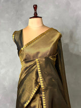 Black Banarasi tissue silksaree -PIH95