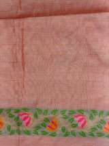 Peach Chanderi silk cotton Jamdani woven saree- PBRJ26