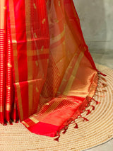 Red soft Tissue banarasi silksaree -PFAZ17A