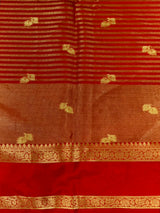 Red soft Tissue banarasi silksaree -PFAZ17A