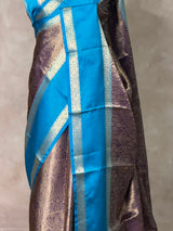 Blue tissue brocade banarasi silksaree -PFAZ16