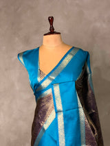 Blue tissue brocade banarasi silksaree -PFAZ16