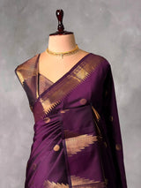 Deep Purple banarasi silk saree -PIH96