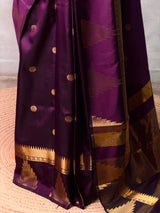 Deep Purple banarasi silk saree -PIH96