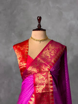 Magenta and Red banarasi silk saree -AISH20A