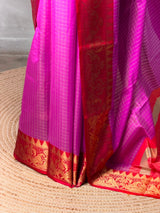Magenta and Red banarasi silk saree -AISH20A