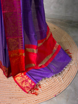 Violet and Red banarasi silk saree -AISH20D