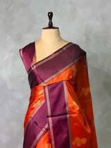 Rust orange Gajji silk saree -PFAZ20
