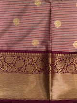 Sandal and maroon banarasi silk saree -PFAZ21