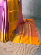 Pink and yellow Tissue banarasi silk saree -PASILK4