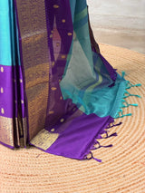 Blue and Violet Tissue banarasi silk saree -PFAZ22A