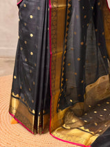Black banarasi silk saree -PASILK5
