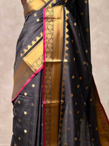 Black banarasi silk saree -PASILK5