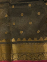 Black banarasi silk saree -PASILK5