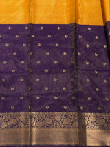 Yellow and Violet Tissue banarasi silk saree -PFAZ23