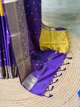 Yellow and Violet Tissue banarasi silk saree -PFAZ23