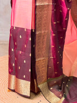 Pink and Maroon Tissue banarasi silk saree -PFAZ22