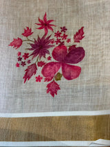 Off white soft semi linen saree -PONAM26N3