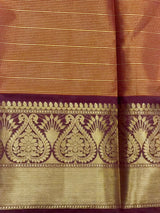 Rust orange banarasi silk saree -PASILK1A