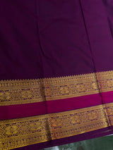Pastal Peach and purple Semi kanchipuram silk saree- PSSR341