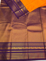 Yellow and Violet Semi kanchipuram silk saree- PSSR345