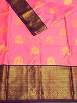 Pink And Violet Semi kanchipuram silk saree- PSSR348