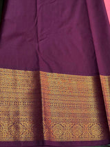 Pink And Violet Semi kanchipuram silk saree- PSSR348