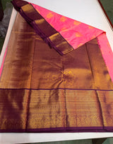 Pink And Violet Semi kanchipuram silk saree- PSSR348