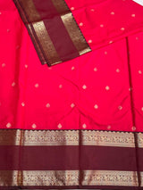 Magenta and Brown Semi kanchipuram silk saree- PSSR355