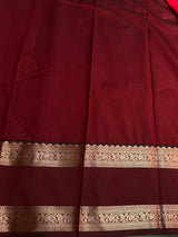 Magenta and Brown Semi kanchipuram silk saree- PSSR355