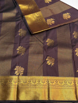 Brown Semi kanchipuram silk saree- PSSR340