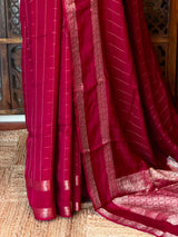 Maroon viscose Crepe saree - PBRVT1