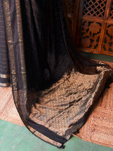 Black viscose Crepe saree - PBRVT1B