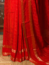 Orange viscose Crepe saree - PBRVT1C