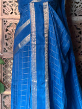 Blue viscose Crepe saree - PBRVT1E