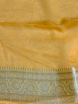 Pastal Yellow Banarasi Gerogette saree - PBRHS1D