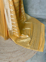 Pastal Yellow Banarasi Gerogette saree - PBRHS1D