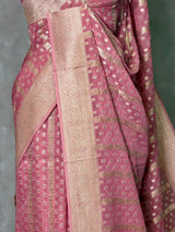 Pink Banarasi Gerogette saree - PBRHS1E