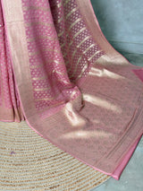 Pink Banarasi Gerogette saree - PBRHS1E