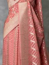 Peach Banarasi Gerogette saree - PBRHS1H