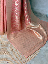 Peach Banarasi Gerogette saree - PBRHS1H