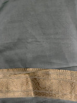 Grey Banarasi Gerogette saree - PBRHS1I