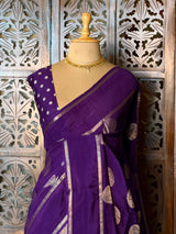 Violet viscose georgette saree - PBRVT2