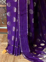 Violet viscose georgette saree - PBRVT2