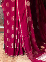 Deep maroon georgette saree - PBRVT2B
